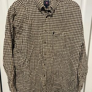 Panhandle slim Checkered Shirt - Black and beige/tan size large